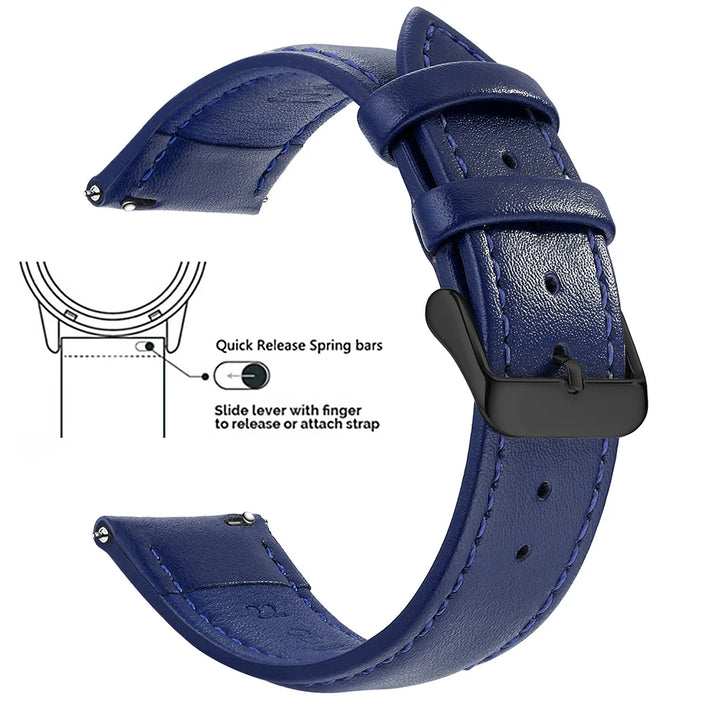 Samco Genuine Leather Watch Band 18–22mm (Quick Release)