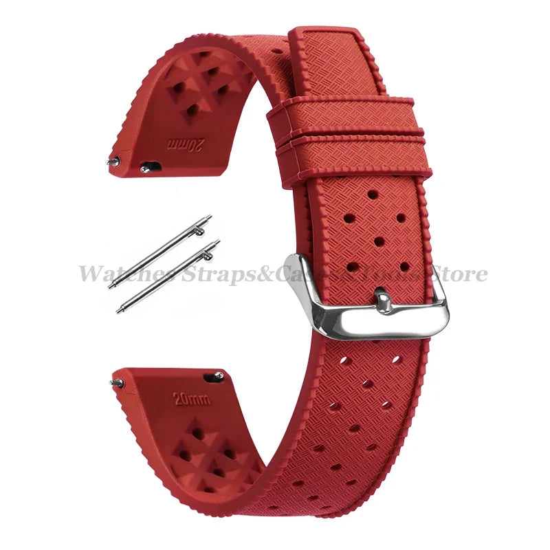 Tropic Silicone Watch Strap 18/20mm 22mm for Seiko for Fossil for Oris Wrist Band Quick Release Soft Rubber Bracelet Replacement