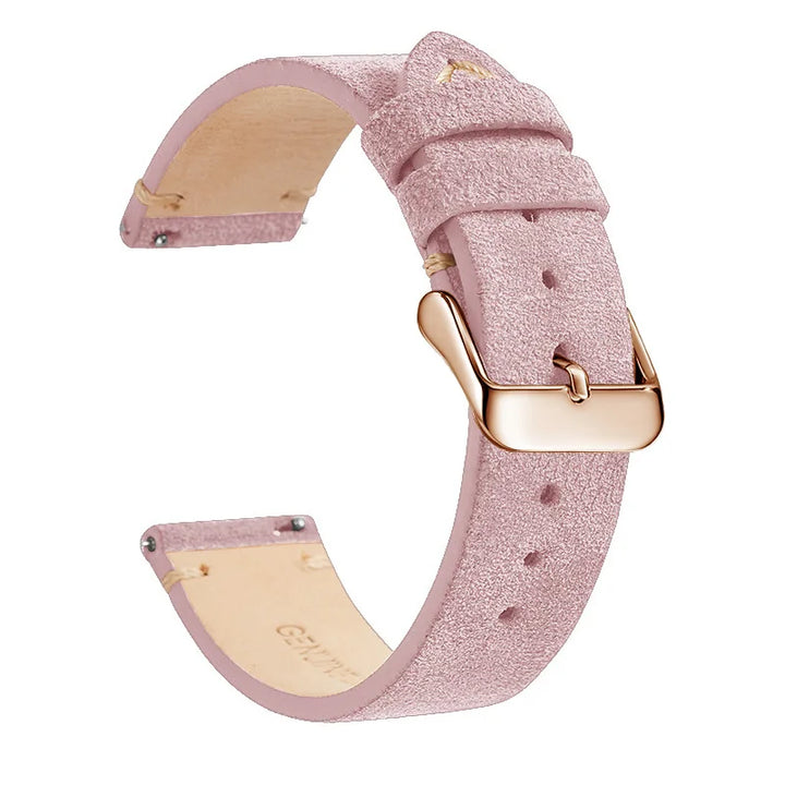Genuine Leather Quick-Release Watch Strap 14–22mm