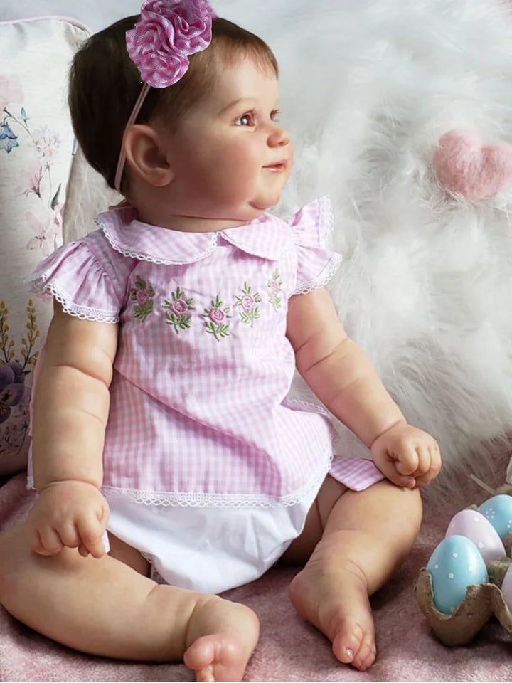 20″ Maddie Realistic Reborn Baby Doll – Vinyl or Cloth Body, Blue Eyes, Rooted Hair