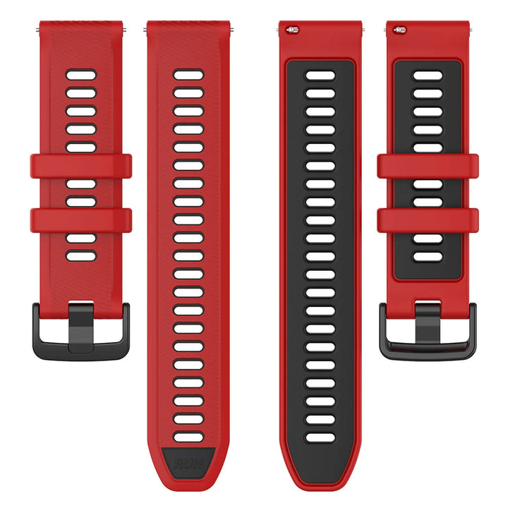 Two-Tone Silicone Watch Strap 18–22mm for Garmin Forerunner & Vivoactive 5