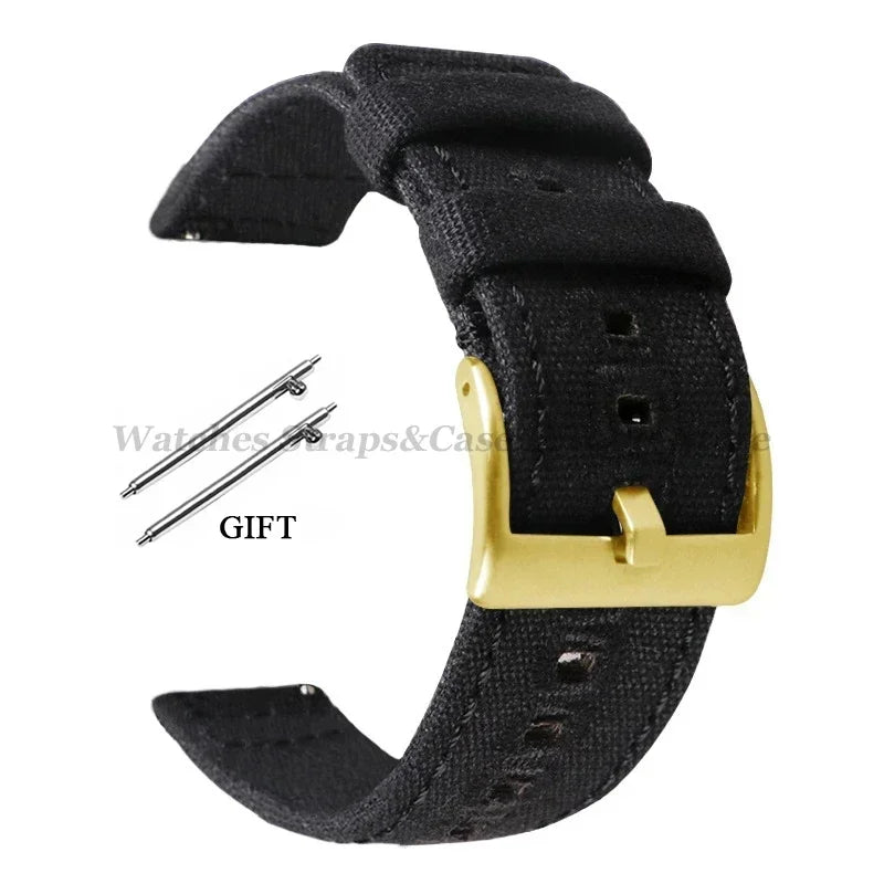 Braided Canvas Watch Strap 18–22mm