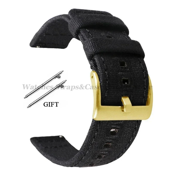 Braided Canvas Watch Strap 18–22mm