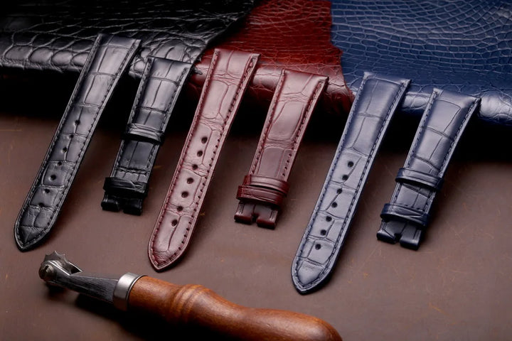 Alligator Leather Watch Bands For OMEGA Wrist Straps  HandMade Crocodile Bracelet  Replacement 19mm 20mm 21mm