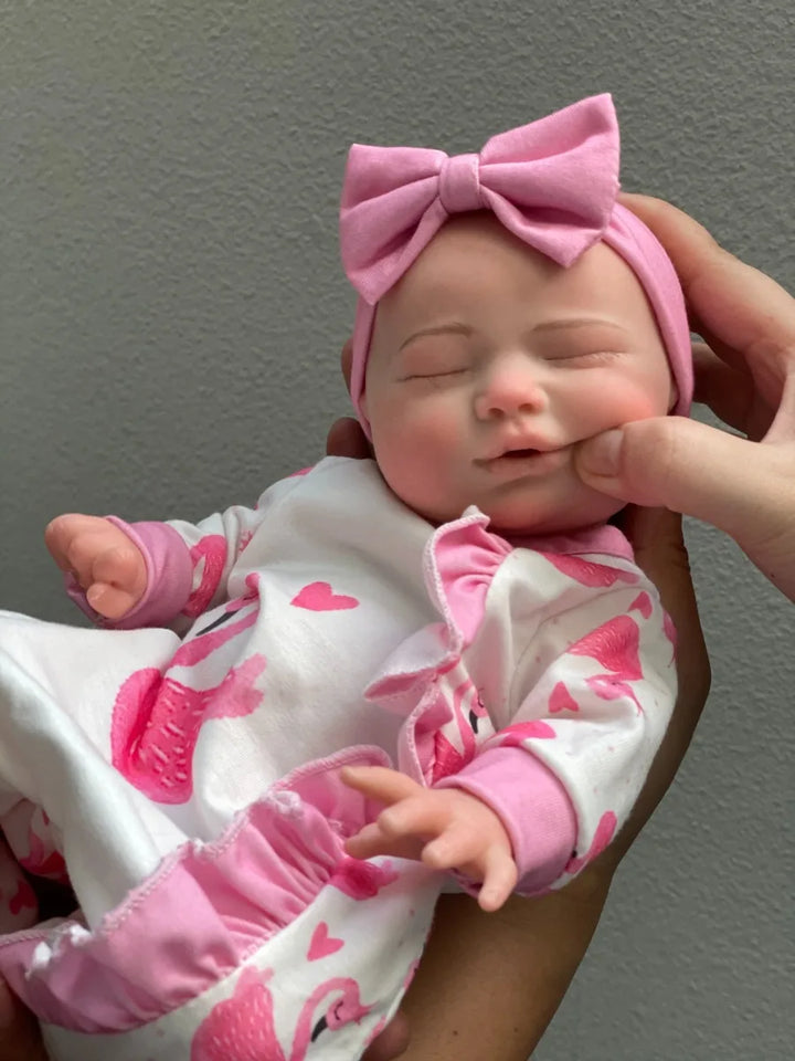35 cm (13.7″) Soft Silicone Reborn Baby Girl – Full‑Body Handmade Doll