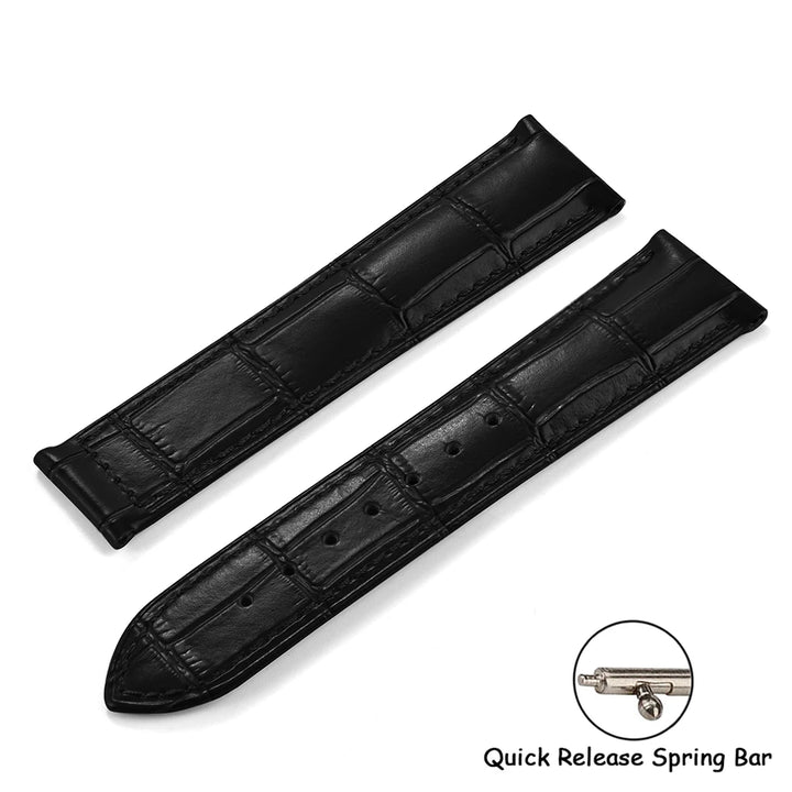 19 20 21 22mm Calfskin Leather Watch Strap For Omega 007 Seamaster 300 Speedmaster Folding Buckle Band Bracelet Accessories Men