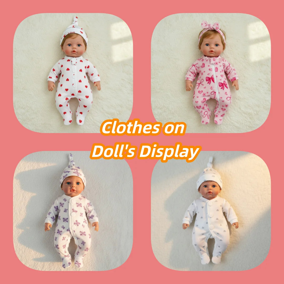 4‑Style Romper Outfits for 8–9″ Newborn Dolls
