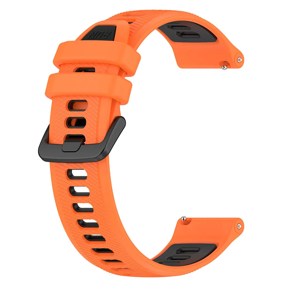 Two-Tone Silicone Watch Strap 18–22mm for Garmin Forerunner & Vivoactive 5
