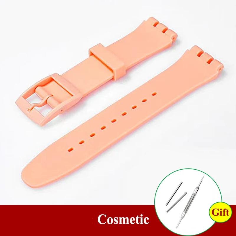 Soft Silicone Colorful Watch Strap for Swatch – 16-20mm with Tool