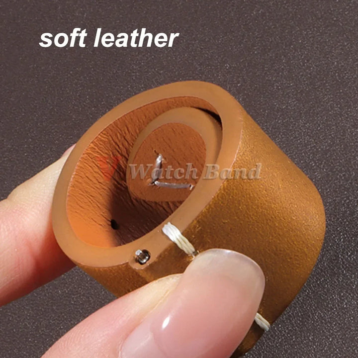 Vintage Oil Wax Leather Watch Strap 18–24mm for Omega & Seiko