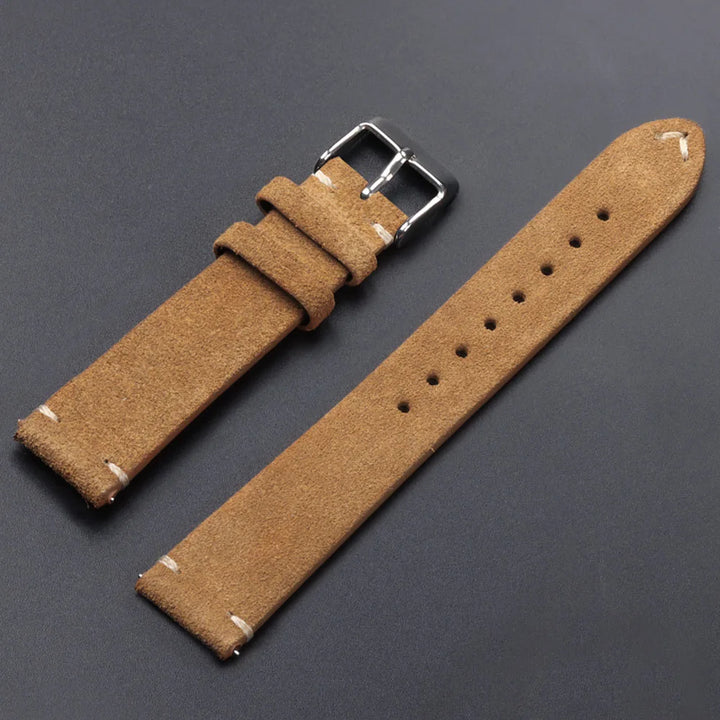 Quick Release Soft Suede Leather Watch Strap (14–22mm)