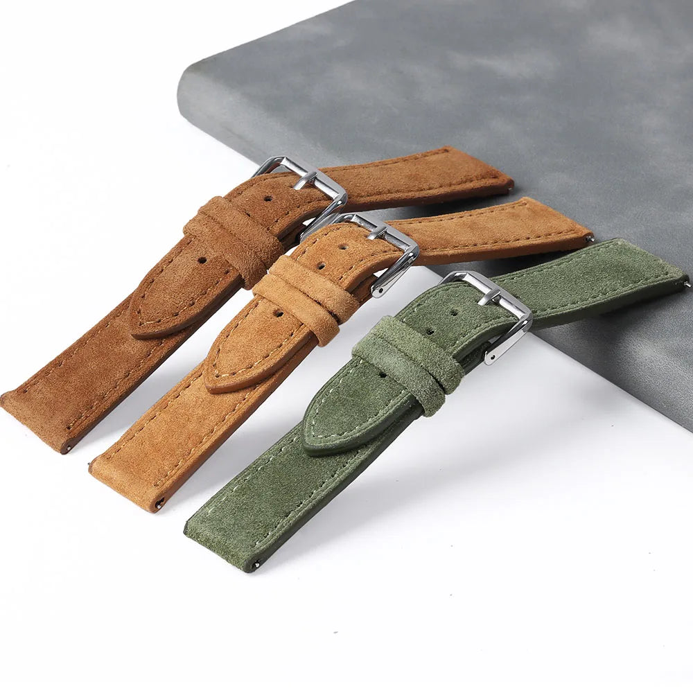Suede Leather Watch Strap – 18–24mm for Seiko & Huawei GT Series