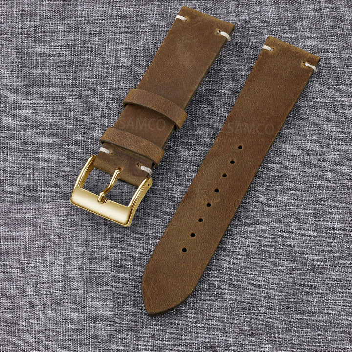 Vintage Top-Grain Leather Watch Strap (18–24mm)