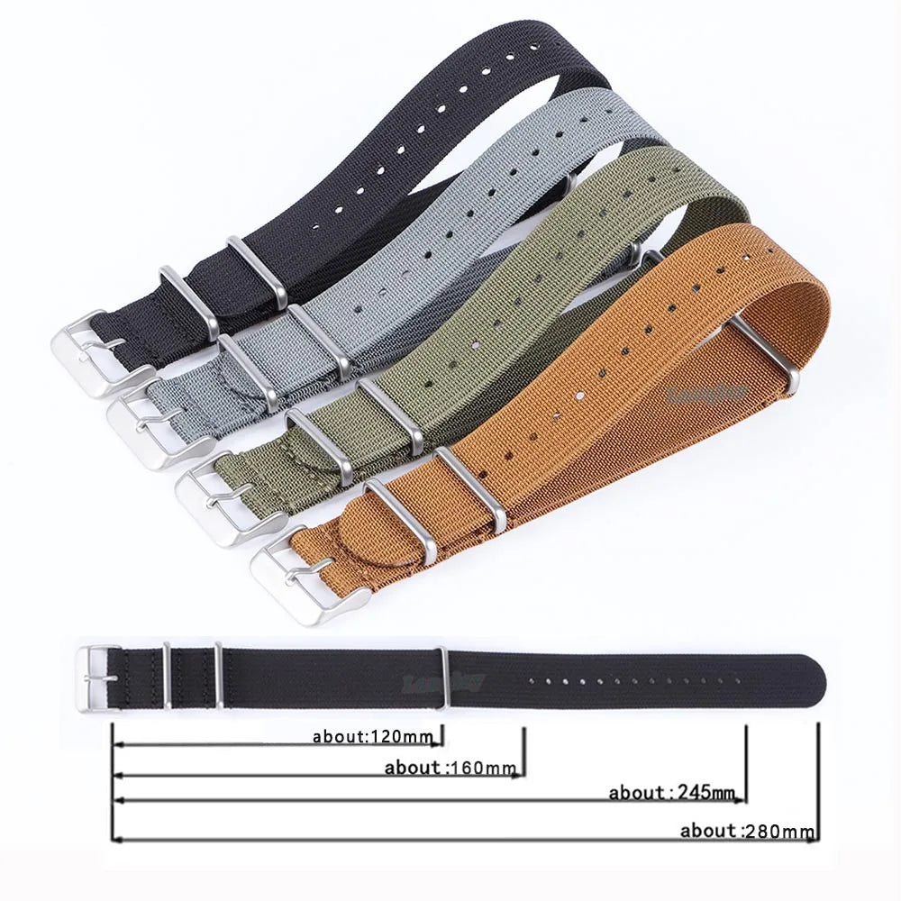 18mm 20mm 22mm High Quality Nylon Strap Military for Rolex Braid Ribbed Sport Bracelet for Samsung Galaxy Watch4/3/5 Watchband