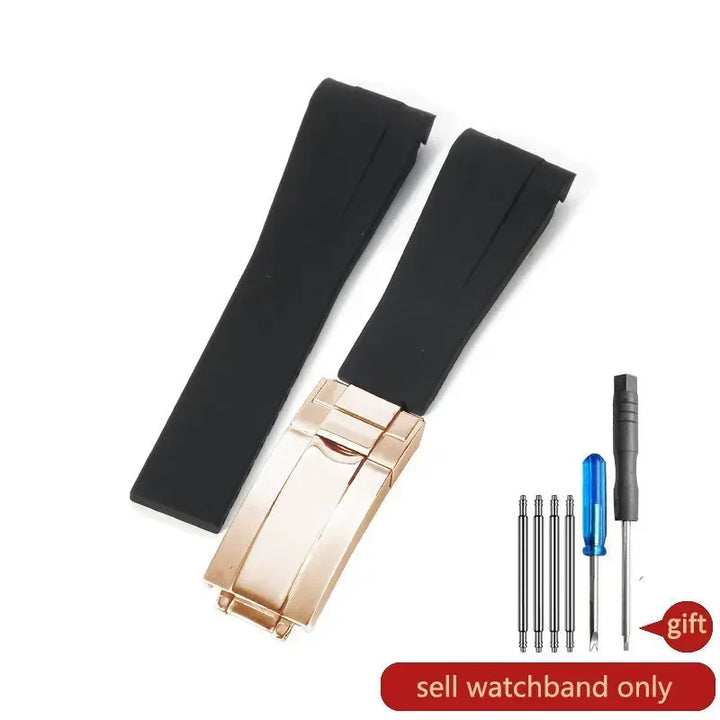 20mm Silicone Rubber Watch Strap for Rolex Models