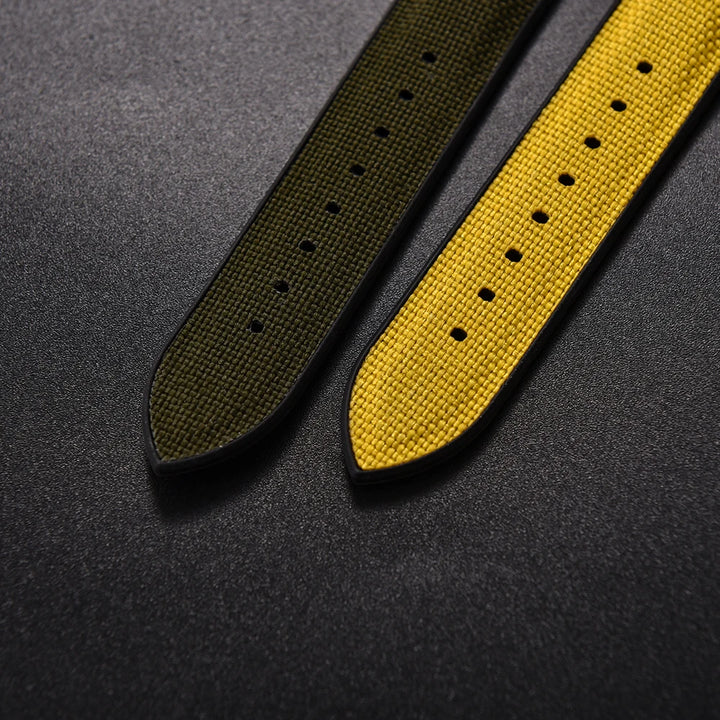 High Quality Rubber Sailcloth Strap 18mm 19mm 20mm 21mm 22mm Canvas Nylon Quick Release WatchBand Perfect Fit Flat End Universal