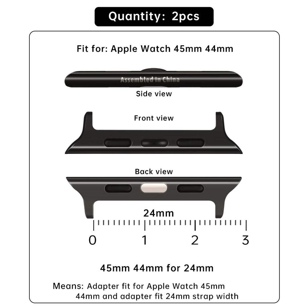 2pcs Apple Watch Ultra 49mm Adapter For Apple Watch Strap Series 9 8 7 SE 45mm 44mm 41mm 40mm Band Stainless Steel Connector