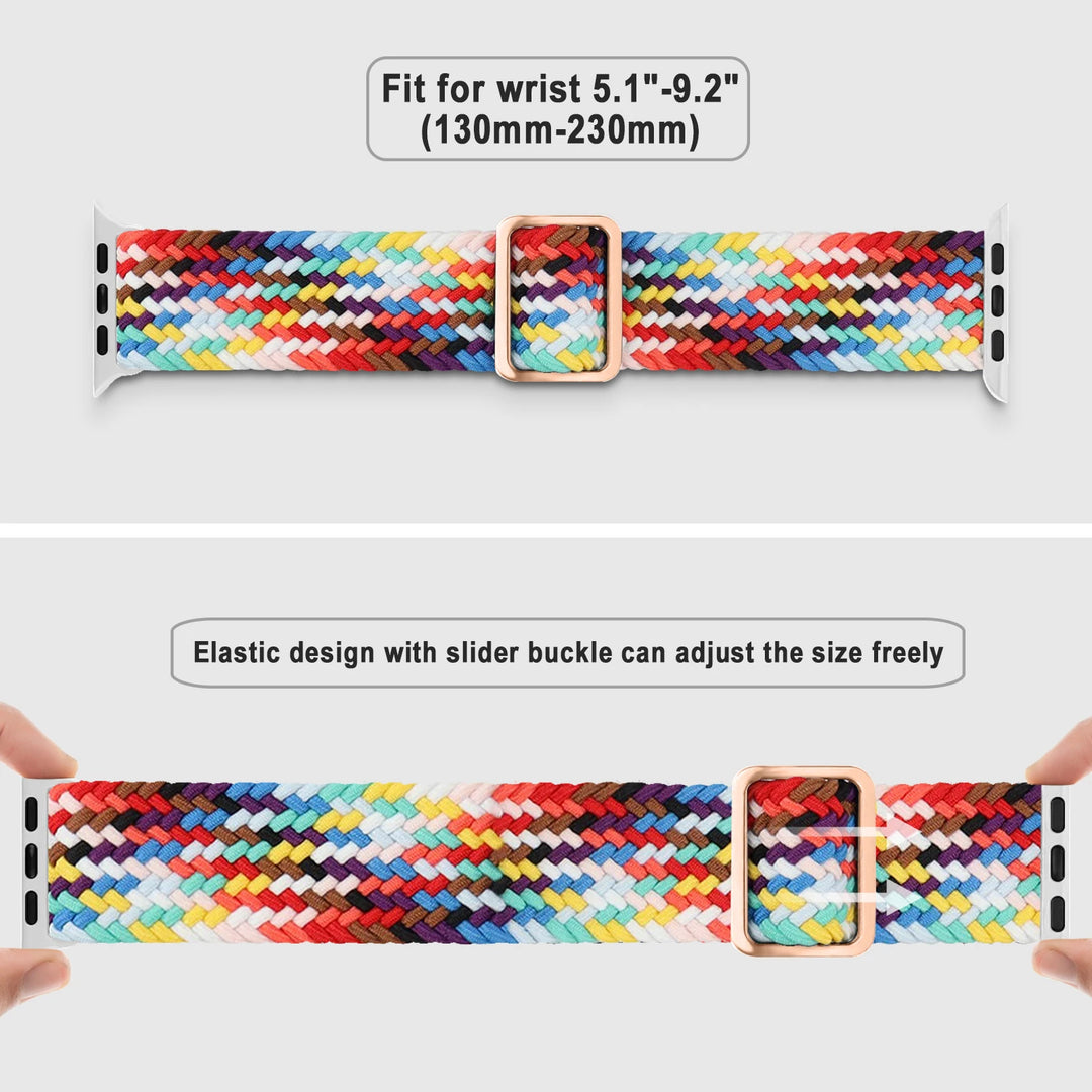 Strap for Apple Watch band 44mm 45mm 49mm 42mm 40 41 46mm Elastic Braided Solo bracelet correa Series 9 10 11 8 7 6 5 SE Ultra 3