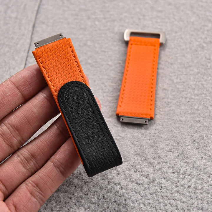 JUELONG For Richard Mille Elastic Nylon RM67 Model Fluorine Rubber Watch Band Men Ustomized FKM Sailcloth Rubber Strap Replace