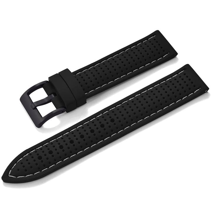 JUELONG Premium Porous Design Soft Rubber Watch Strap Perfect Fit Flat End Universal Quick Release Watch Strap 18mm 20mm 22mm