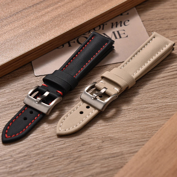 Universal Sailcloth Watch Band 18mm 20mm22mm Sailcloth Leather Strap Qucik Release Bracelet Accessories for Omega for Seiko Belt