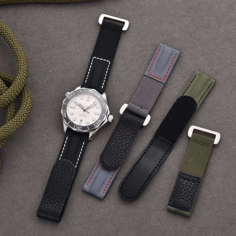 20mm Nylon Hook & Loop Sailcloth Watch Strap – Universal