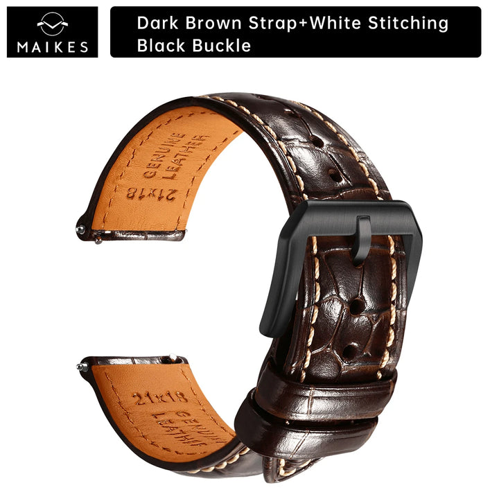 Maikes Longines Leather Watch Strap 20mm 21mm 22mm Accessories Watchbands Braceletes For Fossil Hamilton Watch Band