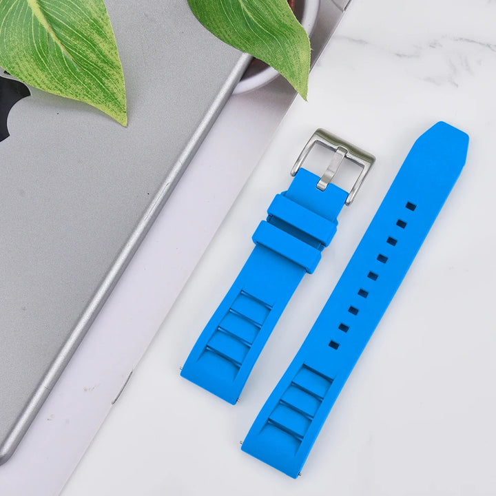 Premium Grade Fluoro Rubber Watch Strap 20mm 22mm For New FKM Watch Bands Diving Bracelet Quick Release Wrist Belt Accessories