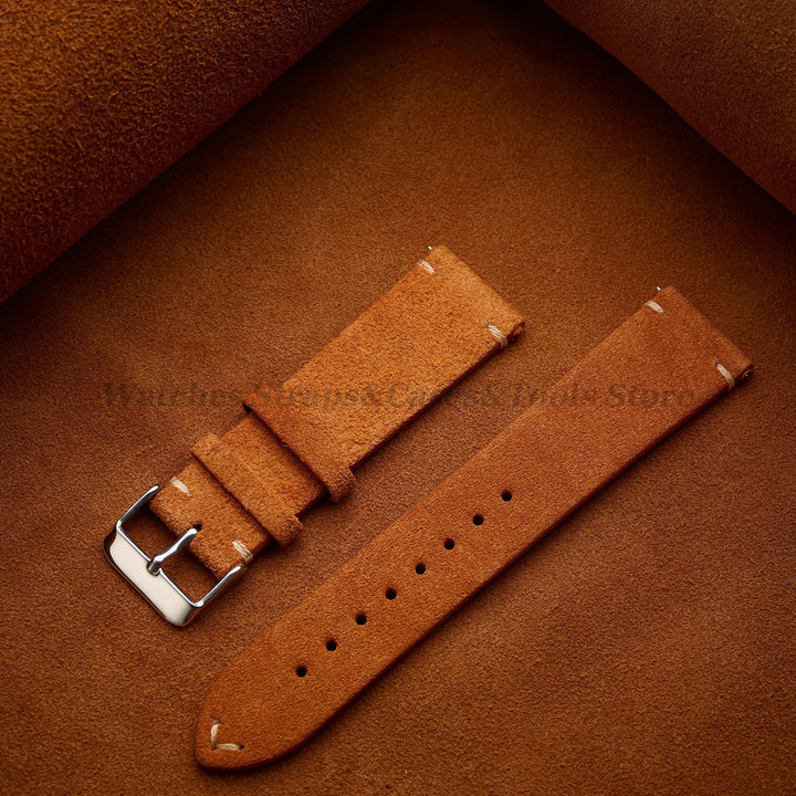 Soft Suede & Calfskin Quick Release Watch Strap for Huawei GT3/GT4 – 14-22mm