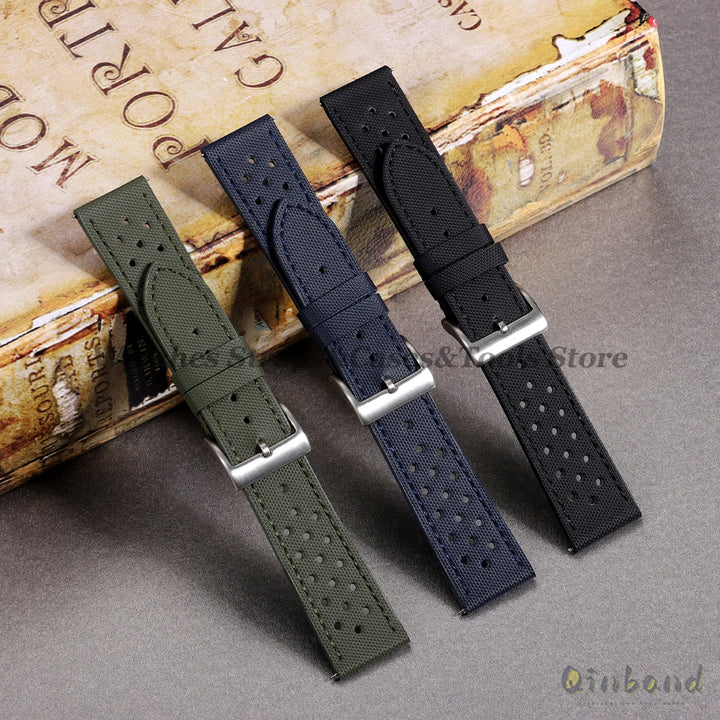 Nylon Sailcloth Watch Strap 18 20mm 22mm Band Waterproof Fabric Premium Watchband Quick Release Wristband Belt Watch Accessories