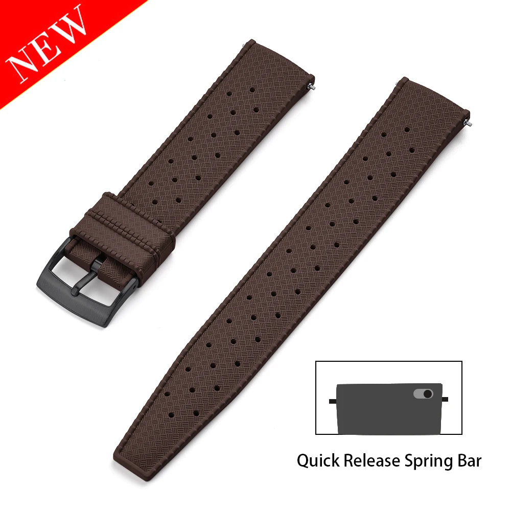 Premium Grade Fluororubber Tropical Watch Strap 18mm 20mm 22mm 24mm For S-eiko SRP777J1 FKM Watch Bands For Men's Diving Watches