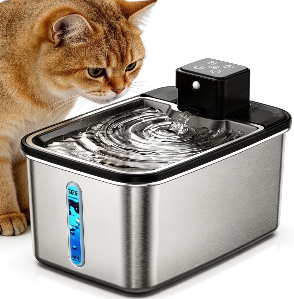 CASFUY SY-075 wireless smart stainless steel cat water fountain