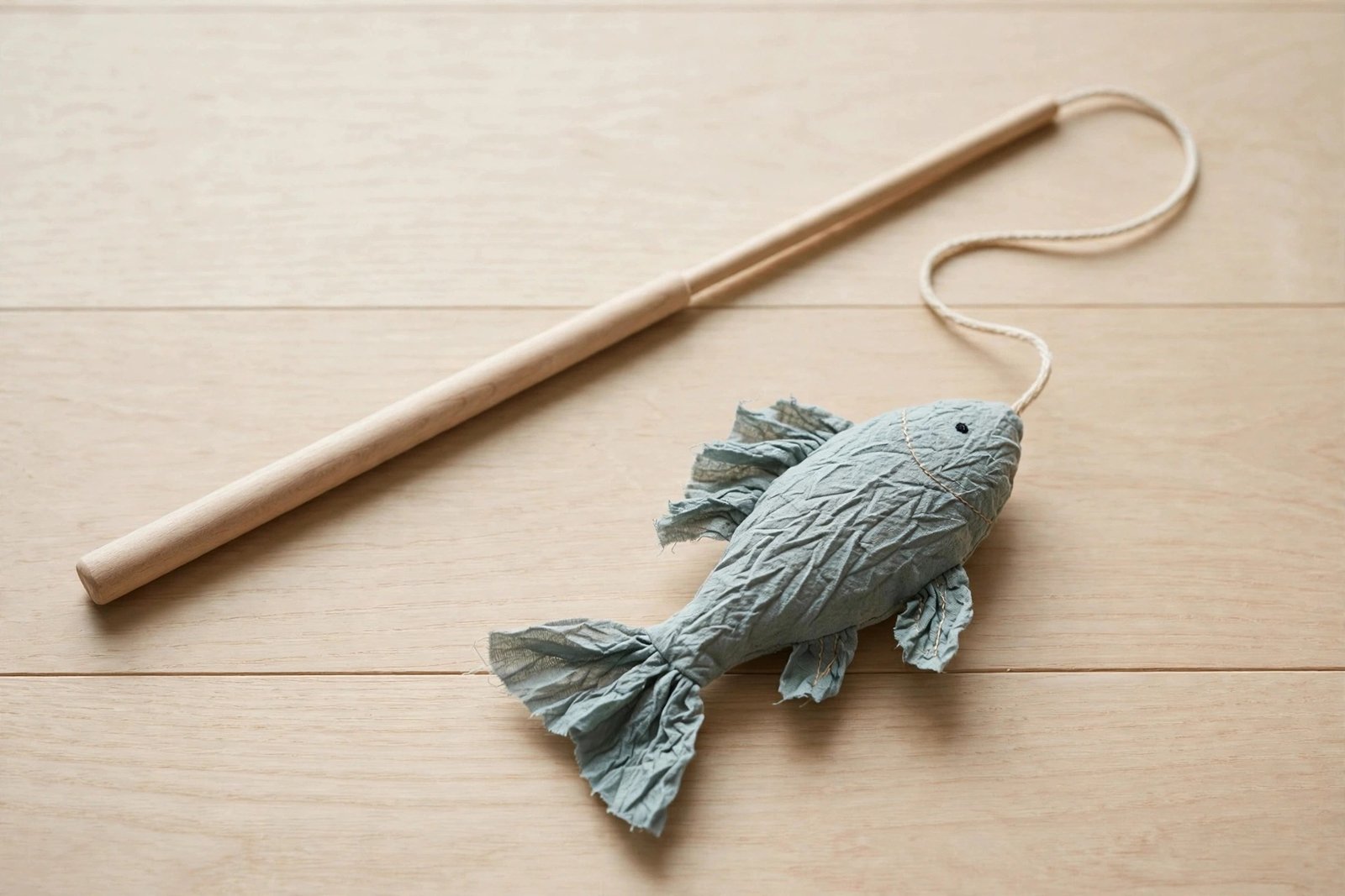 Necoichi Crinkly Critters Fluttery Fish wand cat toy