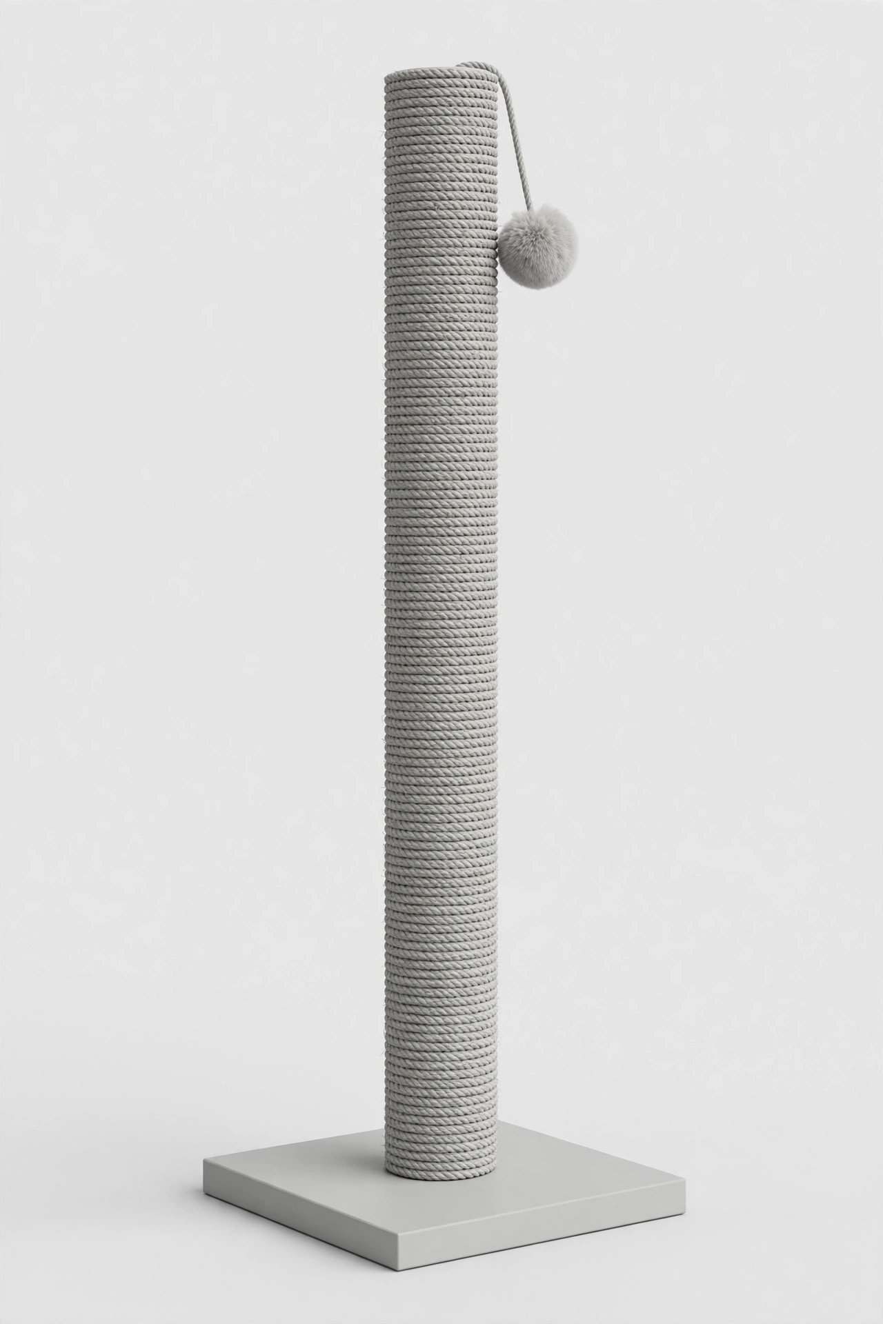 Frisco 35-inch heavy-duty gray sisal cat scratching post with pom-pom toy