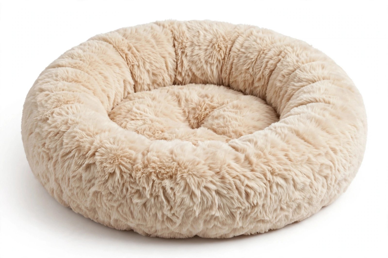 Frisco Donut Cuddler cat bed — round plush cuddler with raised rim