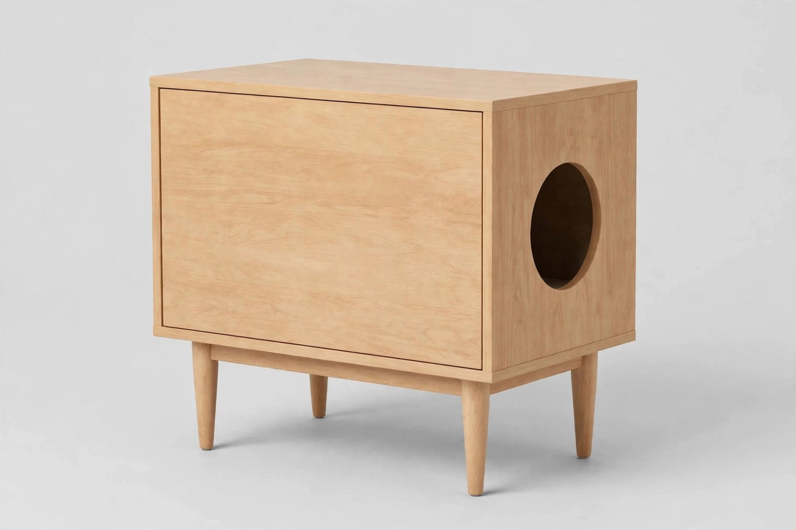 Frisco mid-century elevated side table litter box cover with round side entry