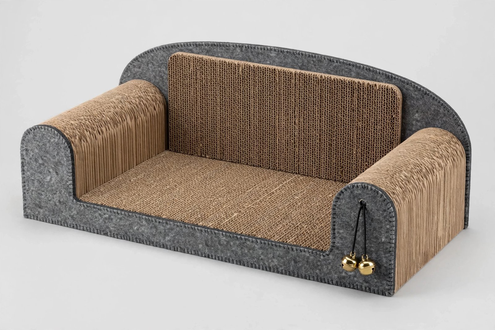 FUKUMARU sofa-shaped cardboard cat scratcher lounger