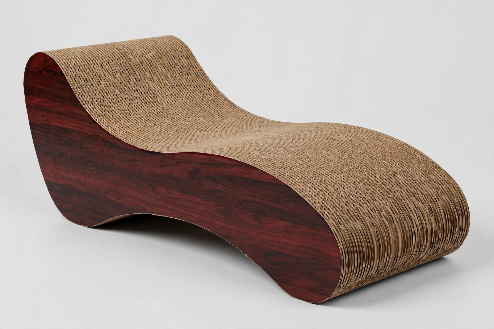 Necoichi Premium Comfort Curved Cat Lounger in dark cherry