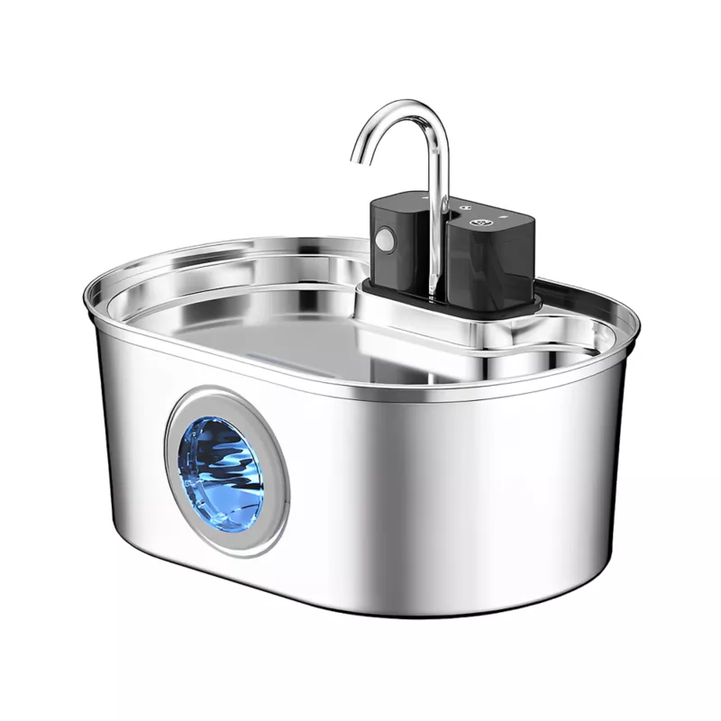 PawsPik faucet-style battery-operated stainless steel water fountain