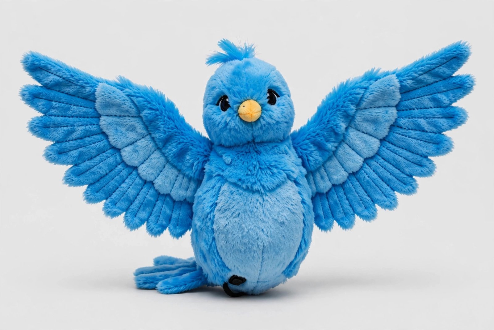 PET FIT FOR LIFE flapping bird electronic cat toy, blue plush bird with spread wings