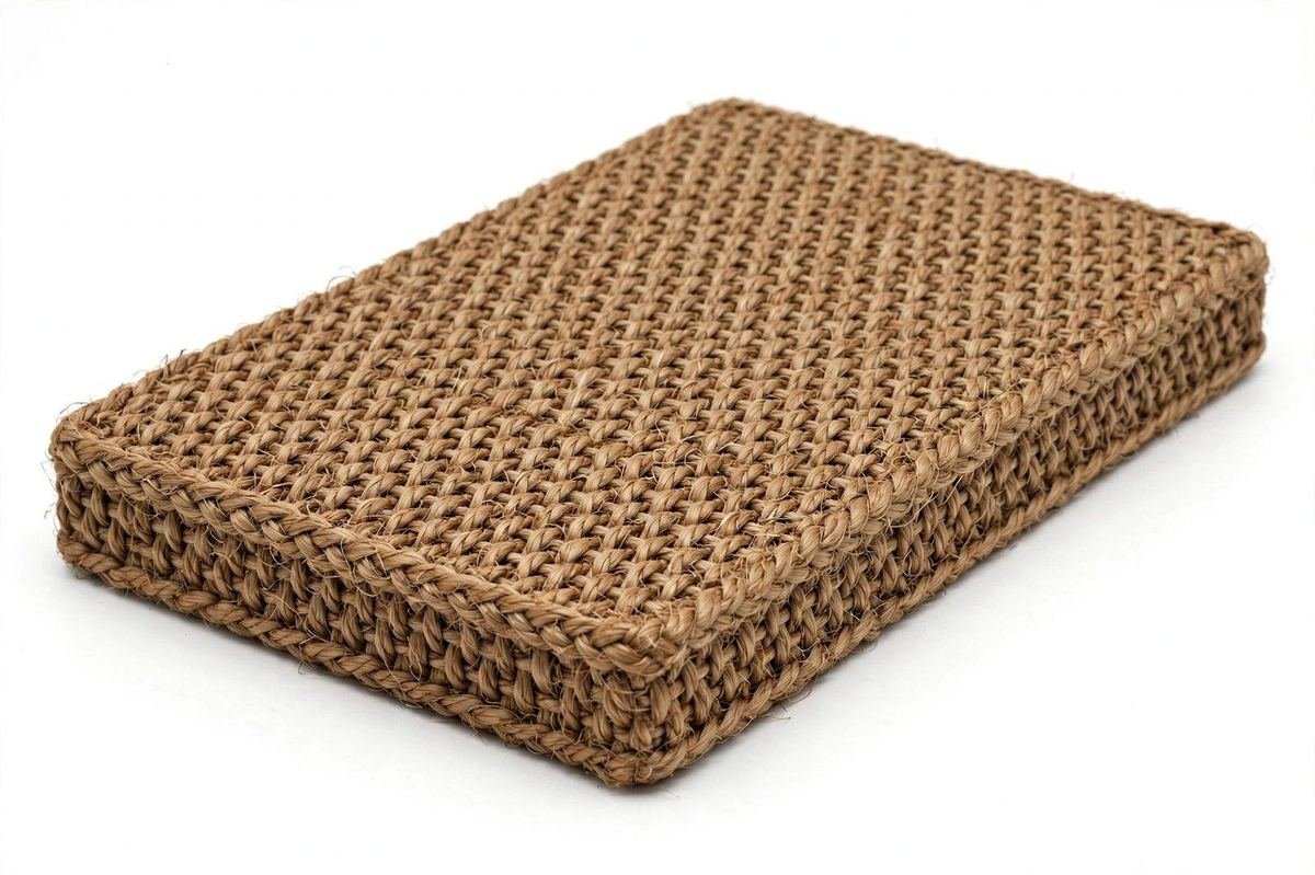 Small brown natural sisal carpet cat scratching pad