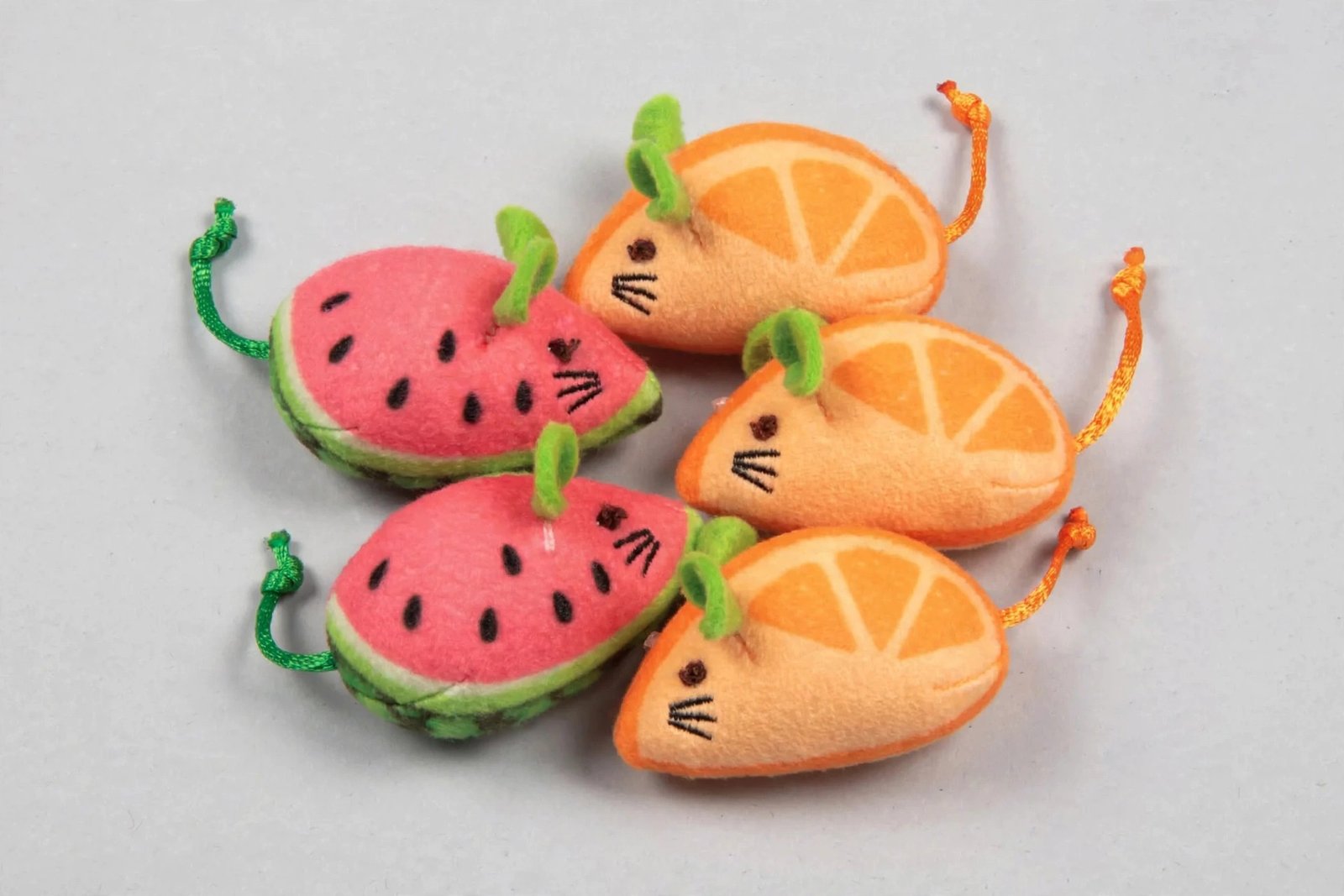 SmartyKat Skitter Slices plush cat toys, 5 pack