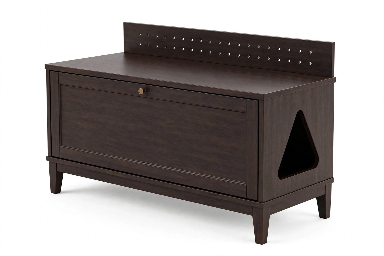 Topeakmart hidden cat litter box furniture bench with divider in espresso brown