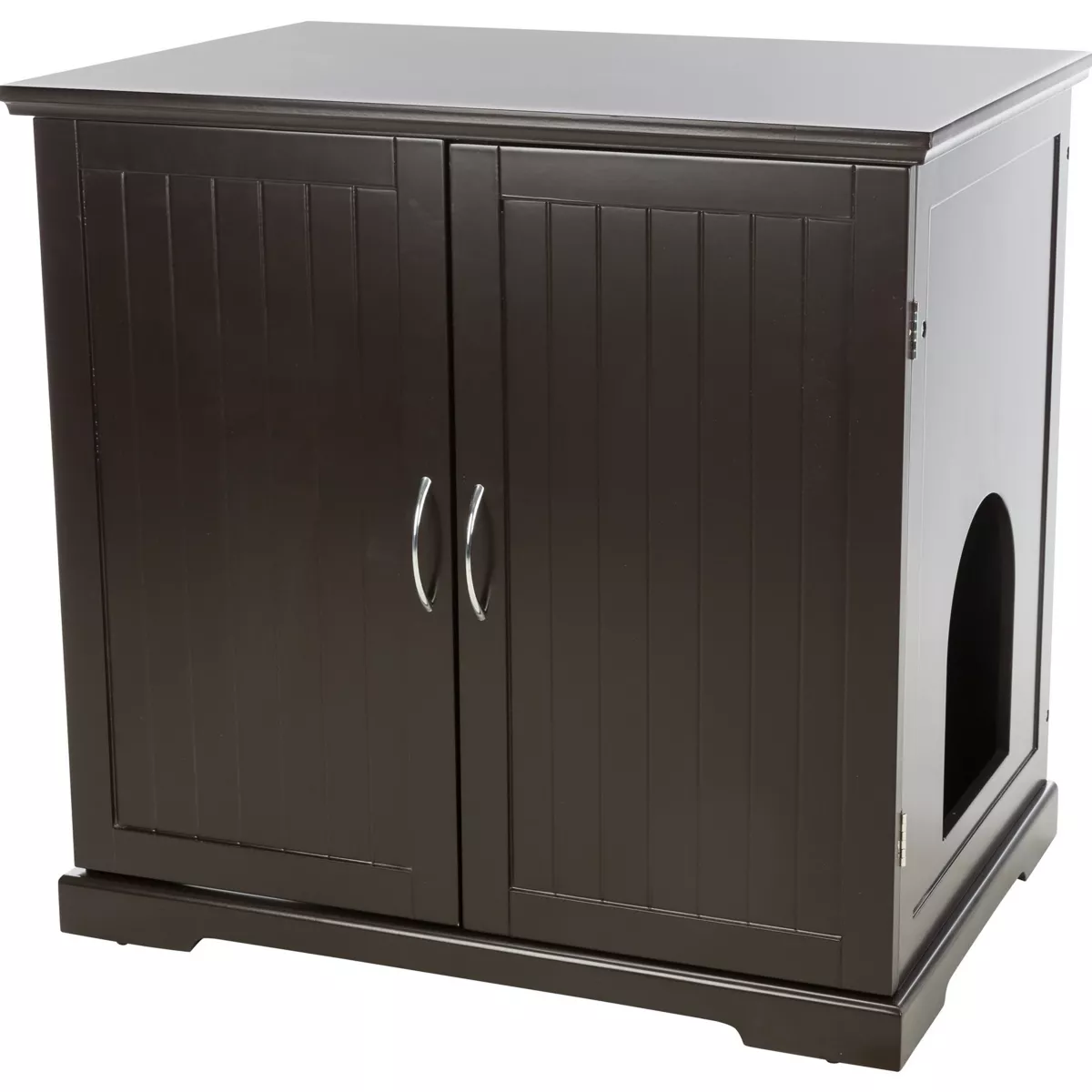 Trixie XL wooden litter box enclosure cabinet with storage drawer in brown